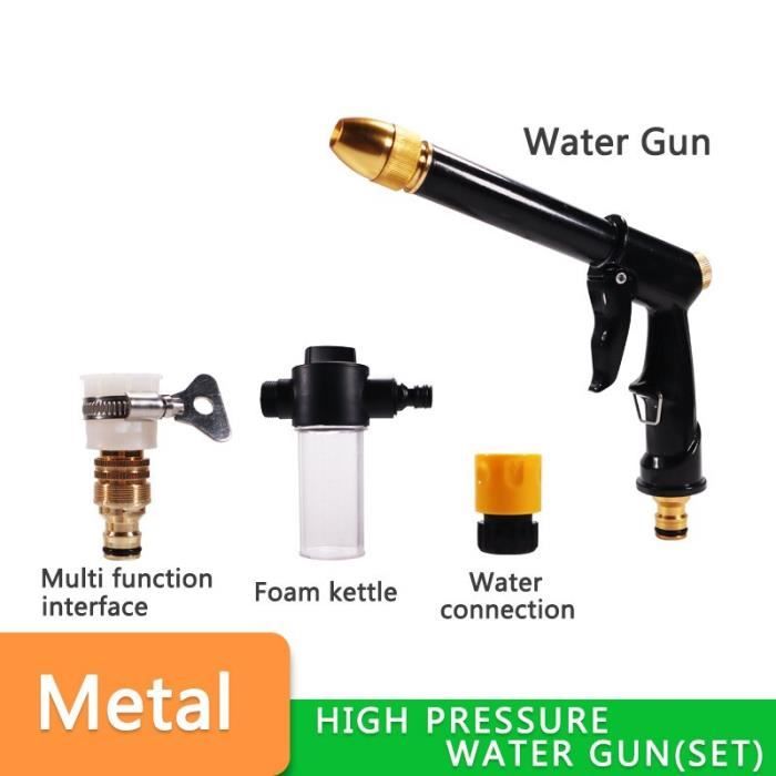 Pistolet De Lavage Haute Pression, Pistolet De Lavage U00e0 Jet Court Avec Interface De Tuyau M22 14 Mm Et Adaptateur Compatible Avec Buses U00e0 Connexion