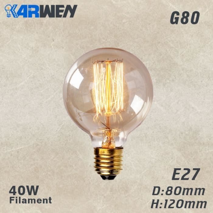 Ampoule Edison E27 40W 220V - Style Vintage Industriel - Déco Rétro Éclairage Chaleureux