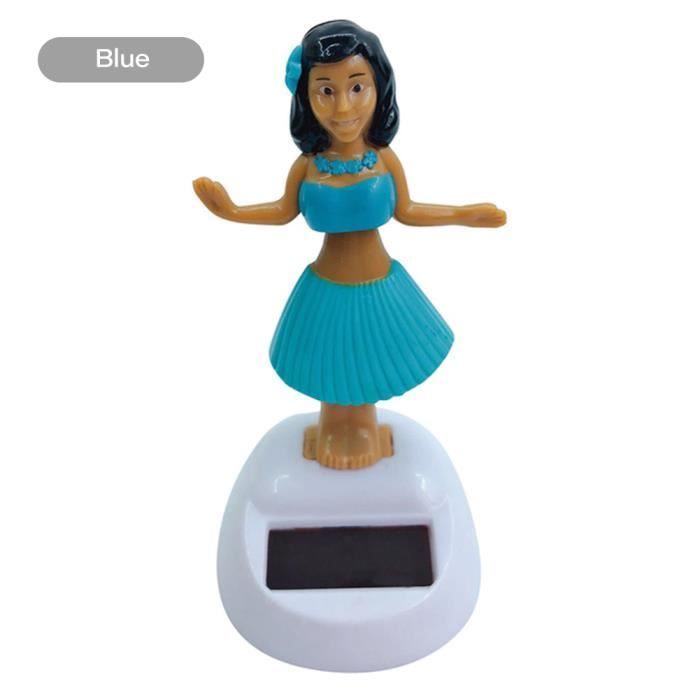 Bleu - Figurine Tahitienne Solaire Danseuse Pour Tableau De Bord De