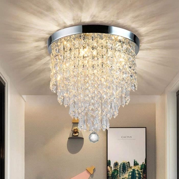 Lampe de Plafond Lustre Cristal K9 Design Moderne Applique Plafonnier pour Salon 300mm Ampoules G9*4 Non Inclus. [839]