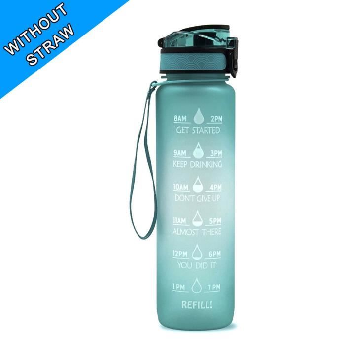 Bouteille D'Eau 1L, Gourde Sport 1L Avec Paille, Sans Bpa, 2 Choix De