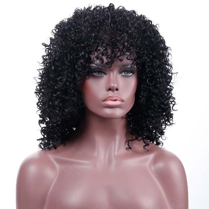 Perruque Courte Bouclée Noire Afro - Style Déguisement Pour Halloween, Carnaval, Cosplay (Taille Unique) - 10