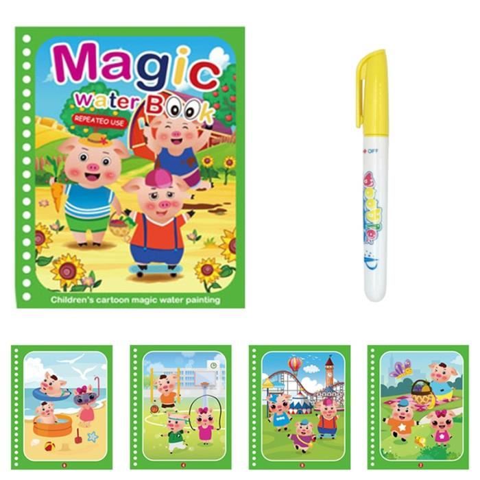 Livre de Coloriage 8 Pièces peinture magique a L'eau à Enfant, livre magique à l