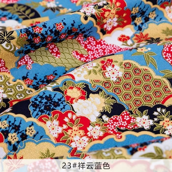 Tissus Xintianji Bronze coton tissu japonais motif de fleurs tissu pour bricolage Patchwork et robe Type 23 45x145cm 0.5 yards Cdiscount Beaux Arts et Loisirs creatifs