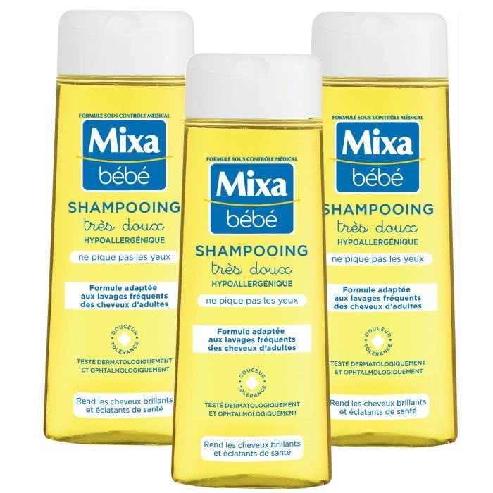 Lot De 3 Mixa Bebe Shampoing Hypoallergenique Bebe 250ml Cdiscount Puericulture Eveil Bebe