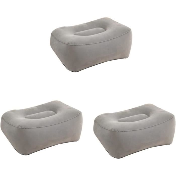 Inflatable Travel Foot Rest Pillow, Kids Airplane Bed, Adjustable Height Leg Pillow, Make a Flat Bed for Toddler, Fits for Airplane, Car(Grey, 2 Pack