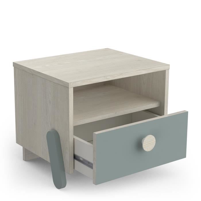 Table de Chevet - Demeyere - Ilian - Beige - 1 Tiroir - Style Scandinave