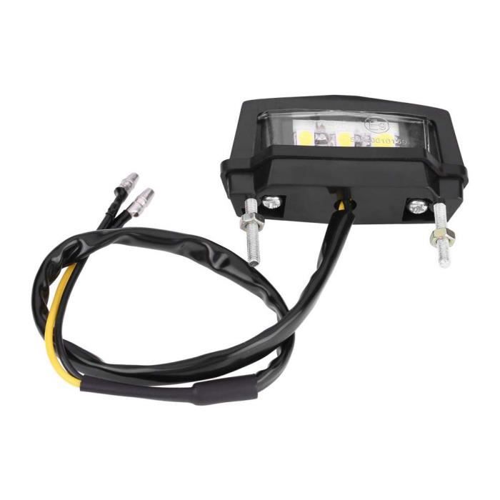 Dioche Éclairage de plaque d'immatriculation à LED de moto Mini éclairage de plaque d'immatriculation LED pour auto centrale Noir