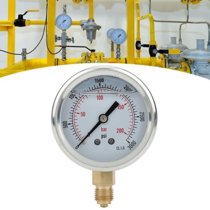 Manomètre Axial Syveco 1628 - Acier Inoxydable - Diamètre 100 Mm - 1/2" BSP - 0/1,6 Bar - Pour Baignoire