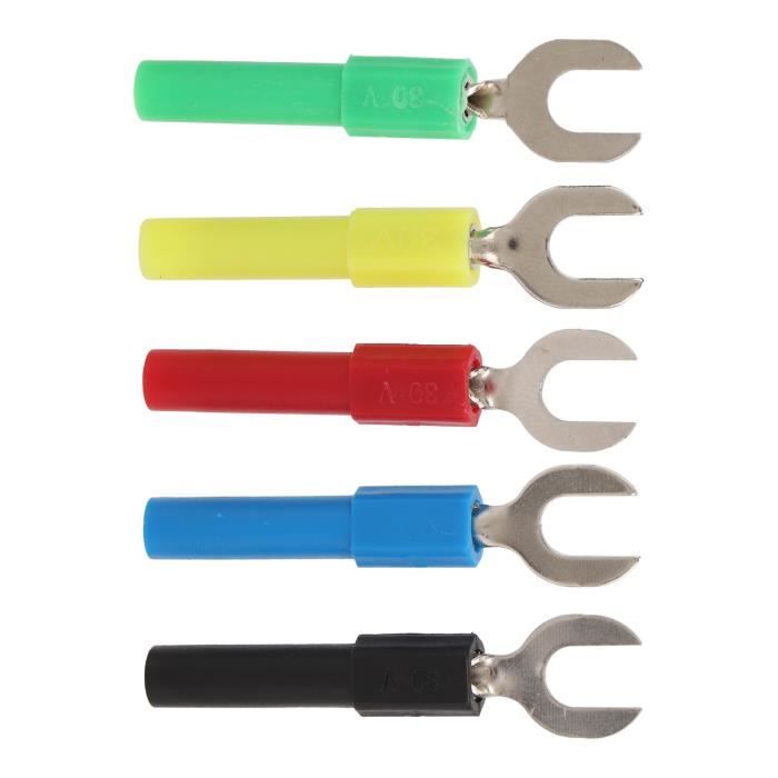 50x Connecteurs Fourche M4 20mm2 - Dore Isole rouge