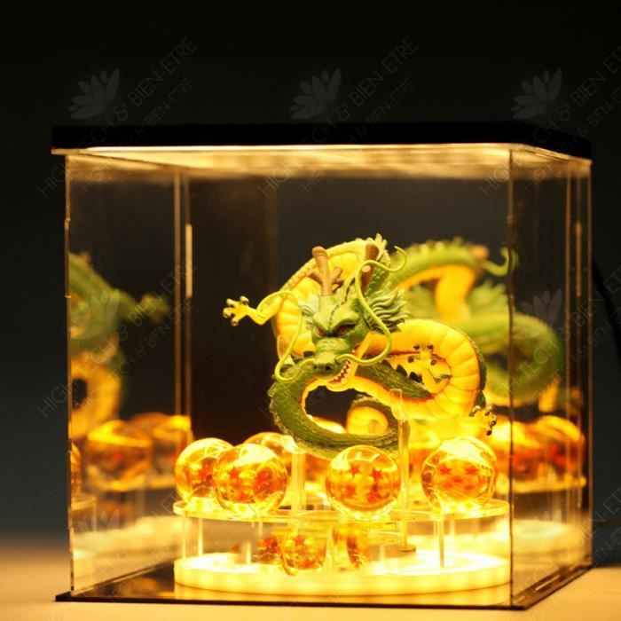 HTBE® Dragon bleu boule de dragon support de boule de cristal modèle de boîte fait main de dragon boule dragon de 3,5 cm avec