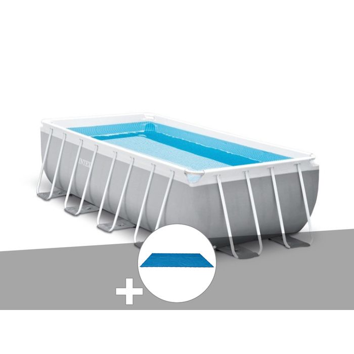 Kit piscine tubulaire Intex Prism Frame rectangulaire 400 x 200 x 100 + Bâche à bulles - vue 1