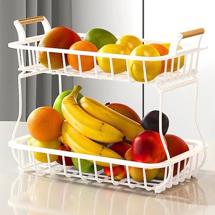 PANIER À FRUITS EN MÉTAL 2 NIVEAUX 31X35cm