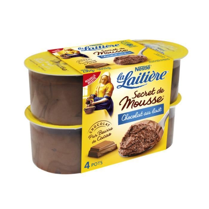Mousse Chocolat Lait 4 X 59 G La Laitiere Achat Vente Desserts