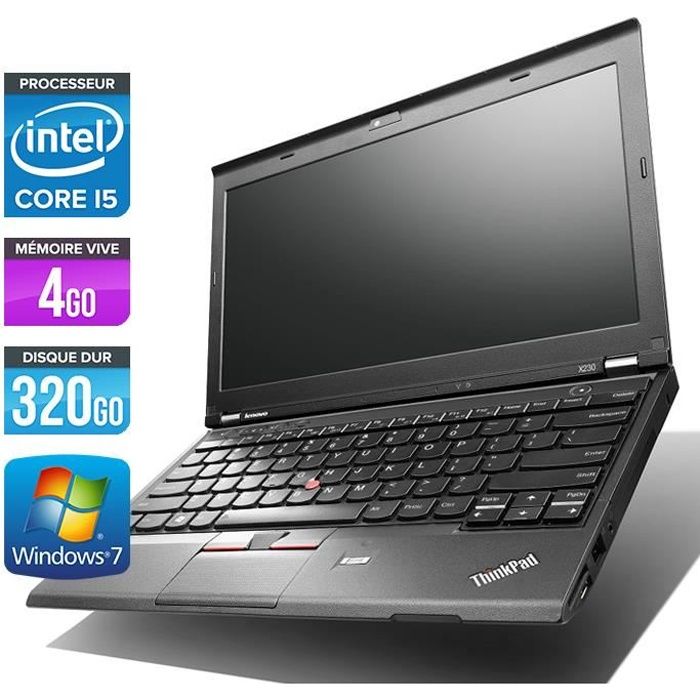 Vente PC Portable Lenovo X230 - 12.5'' - Core i5-3320M -4Go -320Go pas cher