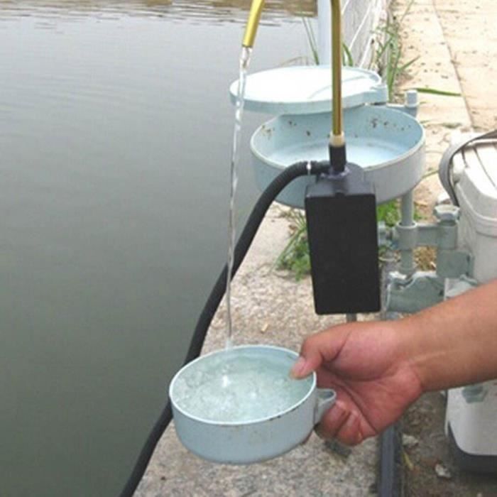 Mothinessto Pompe de pêche Dispositif d'aspiration de pêche automatique, pompe alimentée par batterie, lave-mains sport peche noir