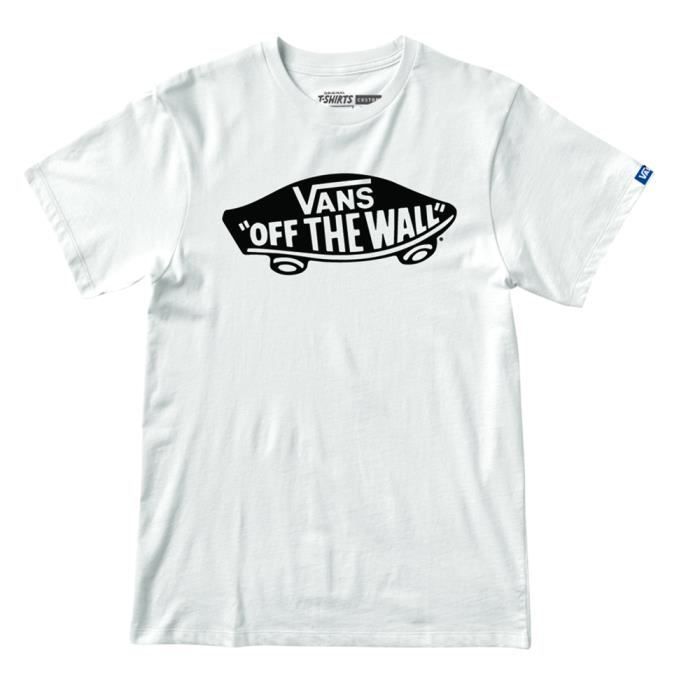T-shirt Homme Vans OTW blanc - 100% coton ringspun peigné - Graphismes Off The Wall emblématiques