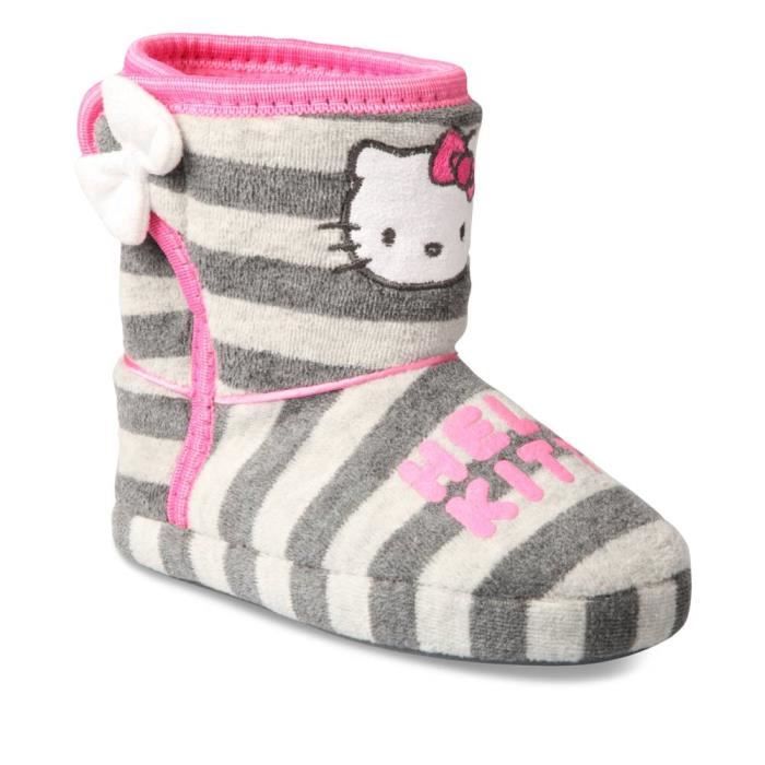 Chaussons Gris Hello Kitty Vrac Enfants Chaussea Gris Gris Cdiscount