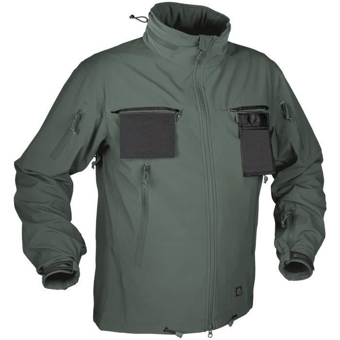 Veste Soft Shell Windblocker Cougar - Helikon-Tex - Foliage Vert - Taille XL - Respirant - Randonnée - 7 poches