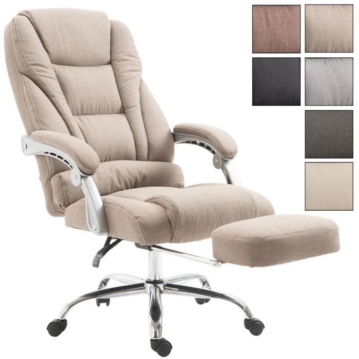fauteuil de bureau ergonomique pacific - clp - tissu - pied en métal - taupe