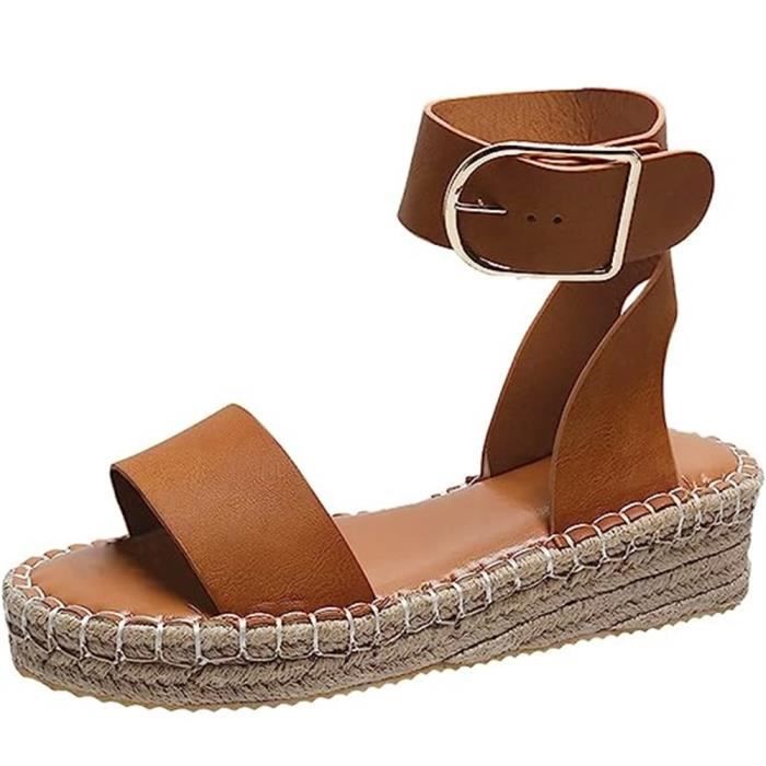 Generisch Tongs à Plateforme Pour Femme - Semelles Souples - Tongs Confortables Creuses - Antidérapantes - Sandales Compensées Légères - Pour Femme - Pantoufles De Plage - Chaussures D'été, Kaki, 37