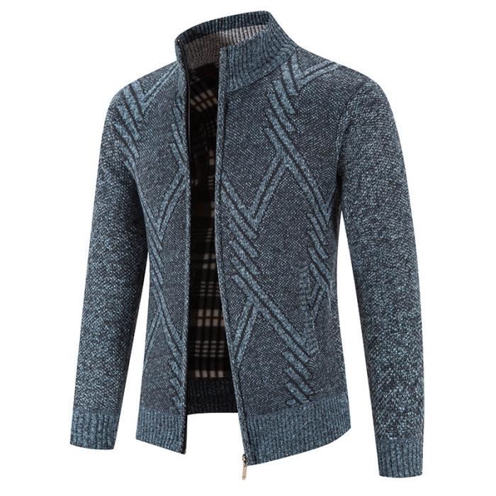 Blouson tricot doublé polaire homme sales