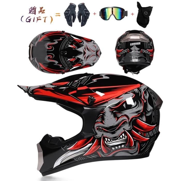 Casque Moto Cross Enfant Casque Vtt Integral (avec Gants Lunettes Casque Quad Enfant