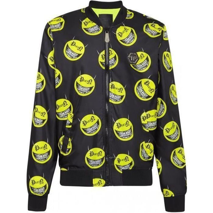 T-shirt Philipp Plein Col Rond Manches Courtes - Motif Evil Smile - Taille L, Noir - Neuf Avec étiquettes
