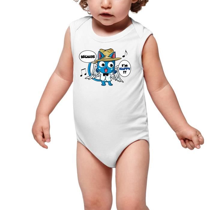 Body Bebe Sans Manches Blanc Parodie Fairy Tail Happy Happy Williams Body Bebe De Qualite Superieure De Taille 3 Mois Blanc Cdiscount Pret A Porter