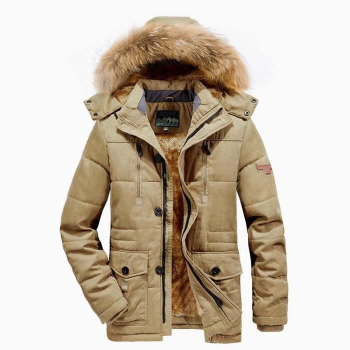 Manteau Homme Hiver à cap XXL Kaki - Cdiscount Prêt-à-Porter