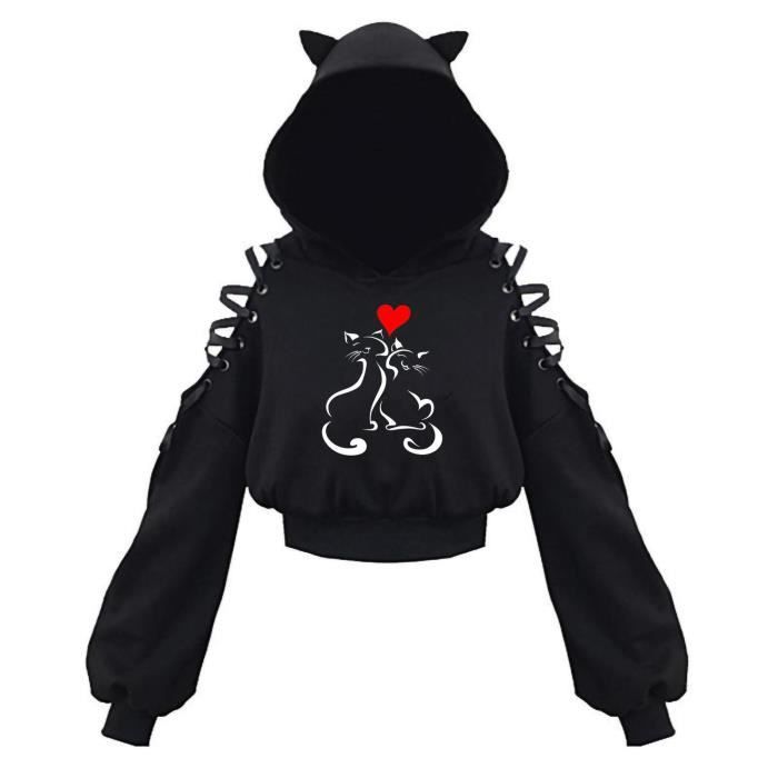 Sweat capuche oreille chat 2025