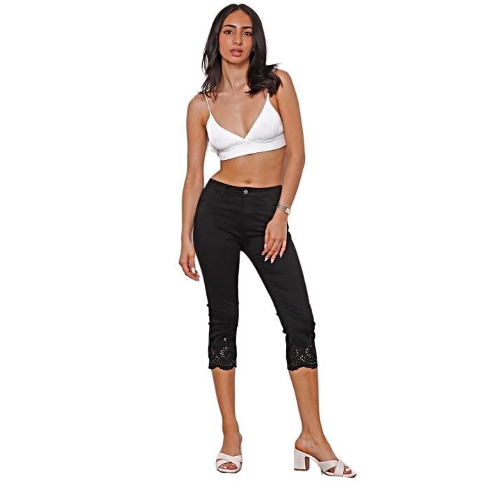 ZAC ZOE Pantacourt femme Pantacourt femme en coton lycra Noir