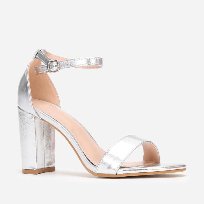 Chaussure talon carre blanche deals