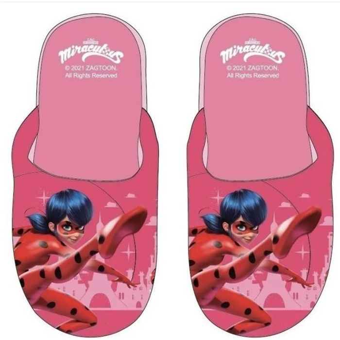 Chaussons enfant Miraculous Ladybug Rose Tailles 27 34 Rose