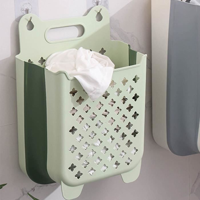 Panier à Linge Suspendu, Lot De 2 Paniers à Linge Muraux Pliables En Tissu Oxford De Grande Capacite Pour Placard De Salle De Bain De Dortoir 50 X 77 Cm 89938730