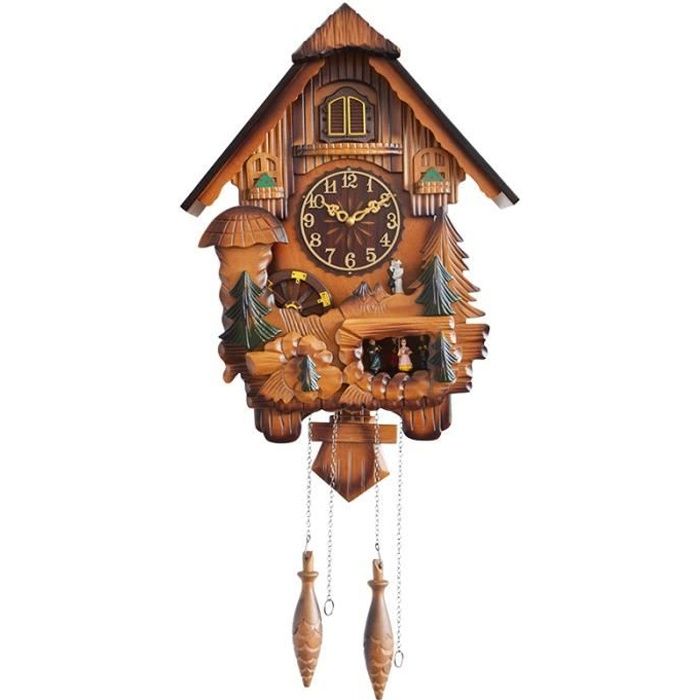 Pendule à coucou à quartz Maison de la Forêt-Noire avec buve