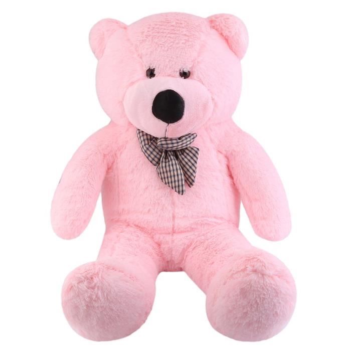 ours en peluche rose geant