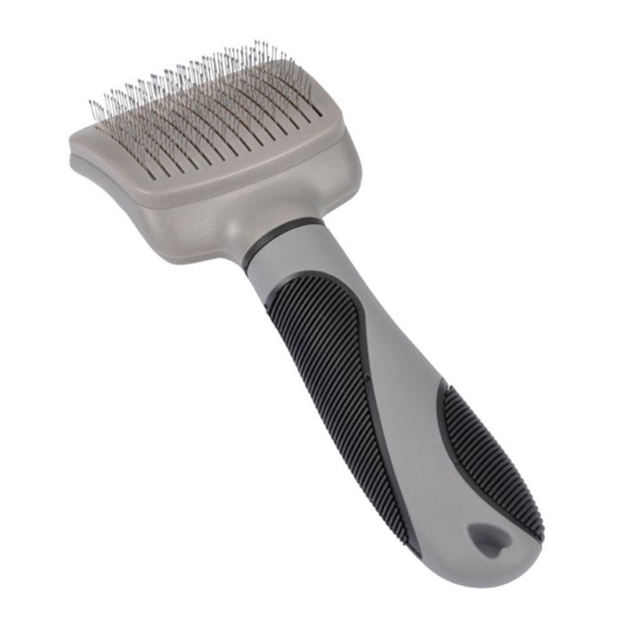 Brosse de Toilettage Manche Ergonomique 19cm Gris Brosse de Toilettage Manche Ergonomique 19cm Gris