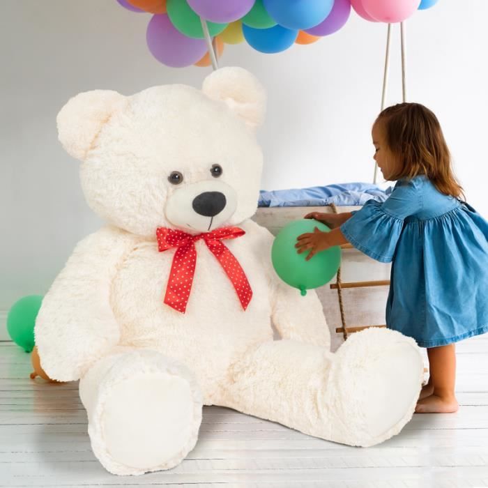 ID MARKET - Ours en peluche géant 150 cm blanc - Cdiscount Jeux - Jouets