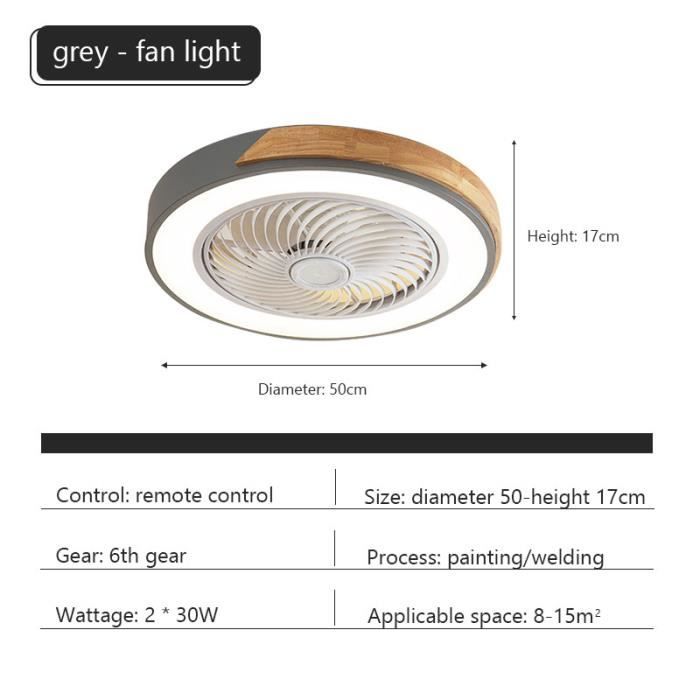 Ventilateur Plafond Avec Lumière LED – 50 Cm – Télécommande Et App – 6 Vitesses – Dimmable Et 3 Températures Couleur