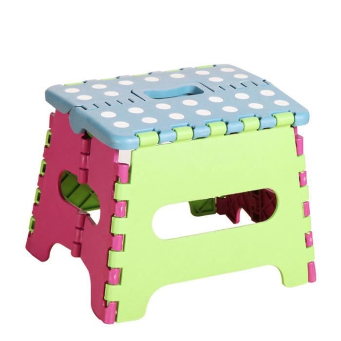 Tabouret Pliable En Plastique Avec Poignée - Supporte 70 Kg, 26x20x22 Cm - Idéal Pour Enfants, Salle De Bain, Camping