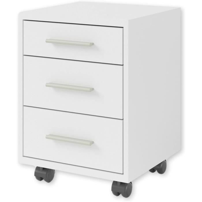 office line caisson à roulettes, armoire de bureau mobile avec tiroirs, blanc, ensemble complet de meubles de bureau modernes[j488]