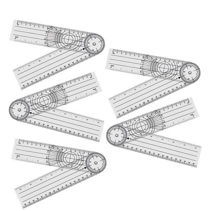 Set 6 Goniomètres Médicaux - Rapporteur D'angle Et Règles - PVC - Pour Kiné Et Orthopédie