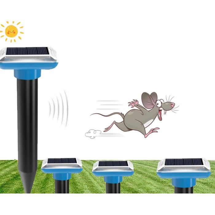 Répulsif Solaire Ultrasons Pour Taupes Et Rongeurs - 4 Pics Solaires Anti-Taupe, Serpents Et Rongeurs Pour Jardin