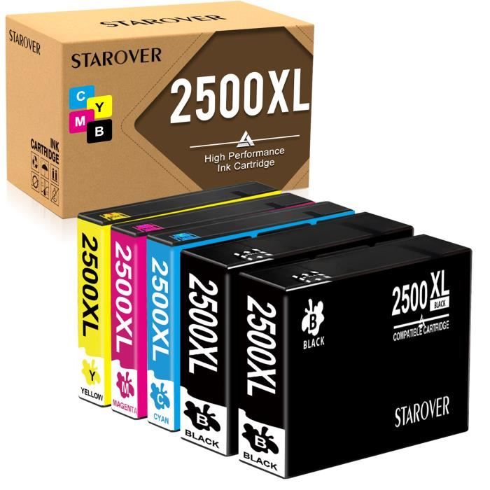 Supply Guy 5 Cartuchos De Tinta Con Viruta Compatible Con Canon PGI-2500XL Cian Para Canon Maxify IB4000 IB4050 IB4100 IB4150 MB5000 MB5050 MB5100 MB5150 MB5155 MB5300 MB5350 MB5400 MB5450 MB5455