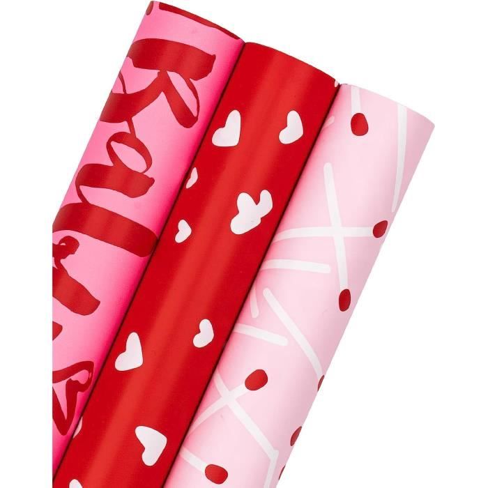 RUSPEPA Papier Cadeau De Noël Réversible - Mini Rouleau - 43,2 Cm X 10