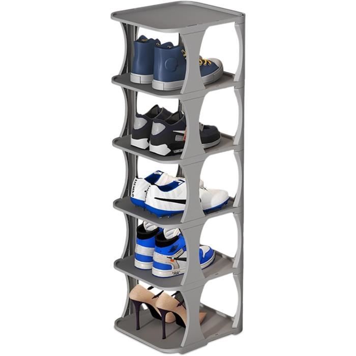 Armoire à Chaussures Pliable 6 Ou 9 Niveaux - Portes Magnétiques Transparentes - Rangement Gain De Place