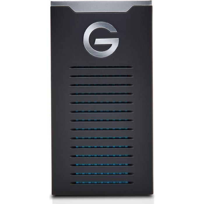 SSD Portable G-DRIVE G-Technology 500 Go - Résistant Aux Chocs, à L'eau Et à La Poussière (IP67) - Vitesse Jusqu'à 560 Mo/s - USB-C