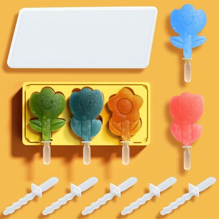 Moule Glace Silicone Batonnet, Réutilisable Support Glaces, Porte Bâtons De Glace Pour Enfants, Porte-glaces Anti-fuites, Stabilisateur Glaces Pour Les Fêtes D'Anniversaire Des Enfants Et L'Été