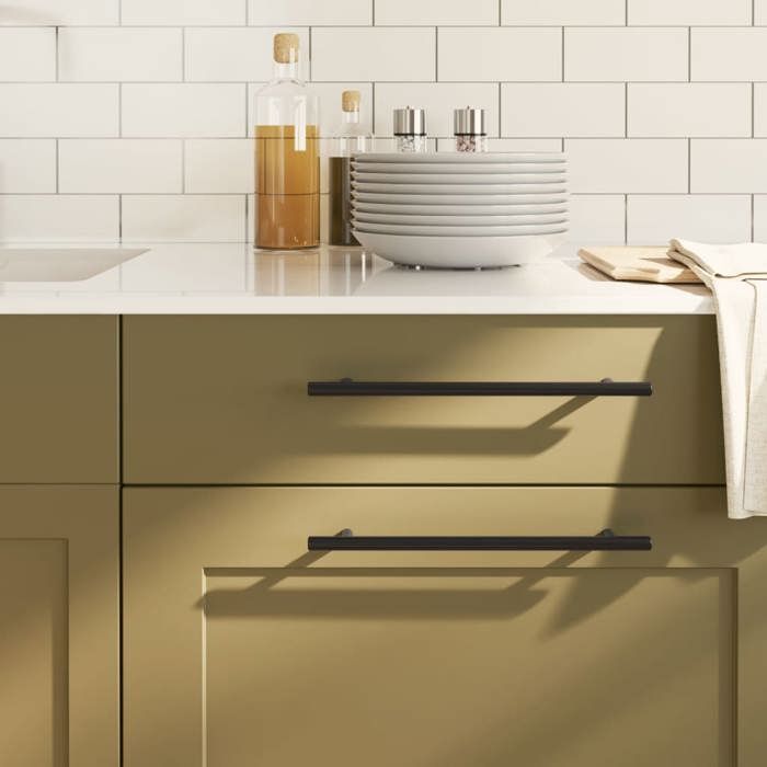 vidaXL Poignées dArmoire 20 pcs Poignées de Porte avec Vis Poignées de Tiroir pour Placards Buffets Casiers Caisses Noir 3203608